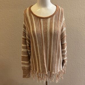 BKE Striped Fringe Hem Sweater‎ size small women’s